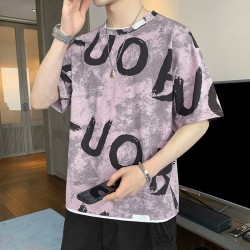 2022短袖t恤男春夏季潮流上衣服宽松休闲体恤春夏装打底衫国潮流T