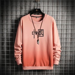 2022春季圆领卫衣男潮宽松中国印花春装打底衫长袖t恤无帽上衣服W