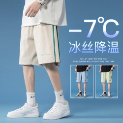 2022新款夏季短裤男休闲运动裤冰丝宽松沙滩五分裤子潮流薄款外穿