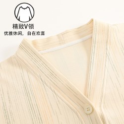 【抗菌棉】睡衣女春秋季纯棉日系和服大码长袖裤女家居服套装女秋