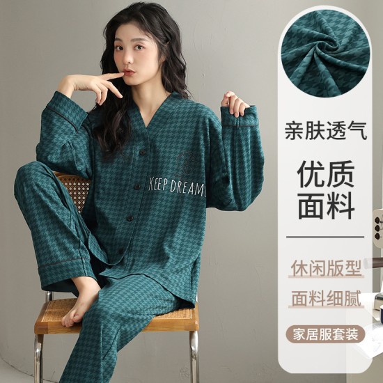 2023新款睡衣女春秋季长袖春天可外穿家居服女款大码套装可外穿