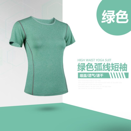 聚衣堂春夏阳离子短袖速干透气修身运动健身瑜伽短袖