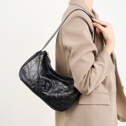 小众设计包包女2024新款秋冬黑色法棍腋下包高级感单肩斜挎包