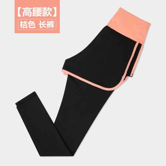 聚衣堂2024新款春夏健身跑步女士大码弹力速干紧身假两件运动短裤