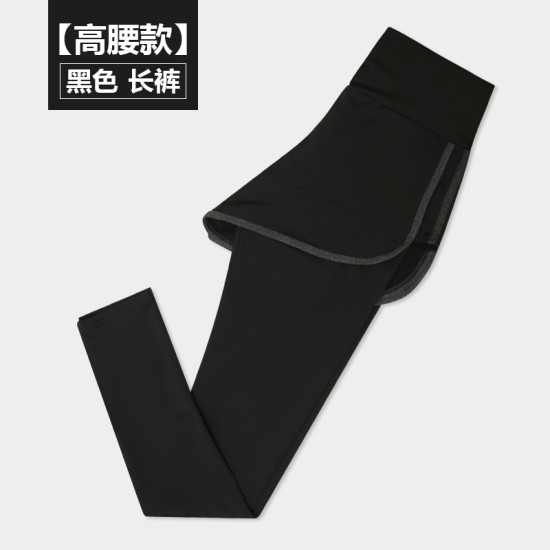 聚衣堂2024新款春夏健身跑步女士大码弹力速干紧身假两件运动短裤