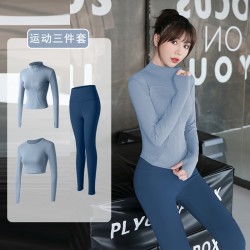 瑜伽服女春秋季紧身显瘦休闲时尚跑步提臀瑜伽裤健身运动套装