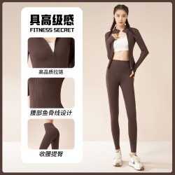 聚衣堂秋冬加厚加绒瑜伽服套装修身显瘦高弹防风保暖健身套装女