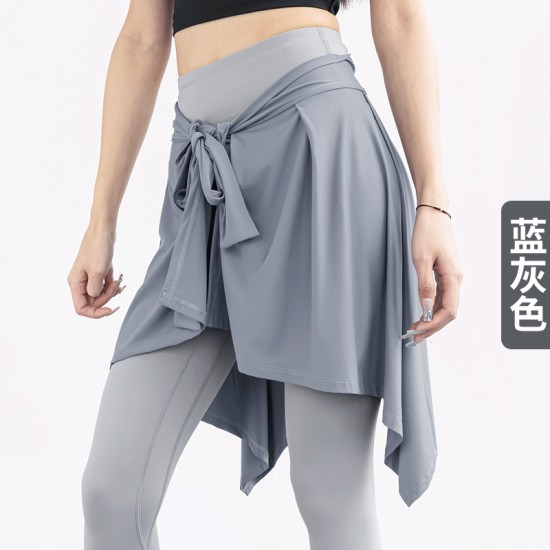 聚衣堂欧美芭蕾健身运动瑜伽绑带遮臀防走光一片裙