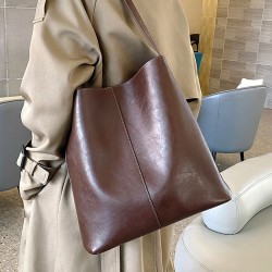 真皮 水桶包高级感小众 托特包女大容量 单肩斜挎包通勤2023新款