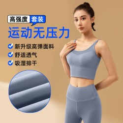 聚衣堂新款春夏季瑜伽服女健身高腰提臀显瘦瑜伽健身裤运动套装