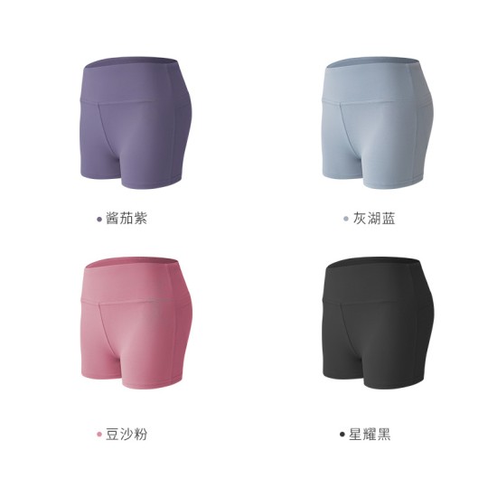 欧美蜜桃瑜伽短裤服三分修身高腰紧身打底健身裤运动紧身裤女
