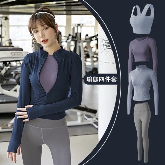 瑜伽服女春秋季紧身显瘦休闲时尚跑步提臀瑜伽裤健身运动套装
