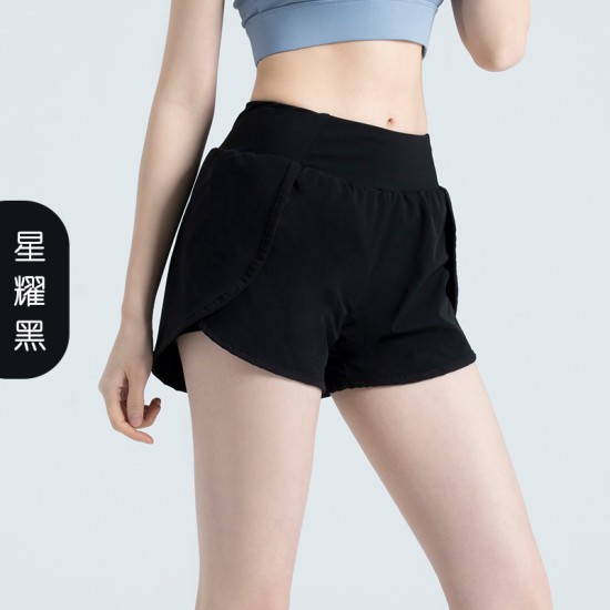 聚衣堂夏季女薄款防走光侧口袋速干宽松休闲跑步健身瑜伽运动短裤
