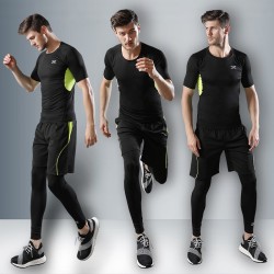Fitness sportswear men's shaping clothing spring and autumn tights sportswear quick-drying suit training clothing logo