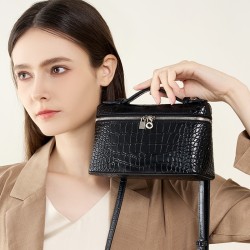 新款牛皮LP饭盒包女高级感手提凯莉包包2024新款单肩斜挎化妆包