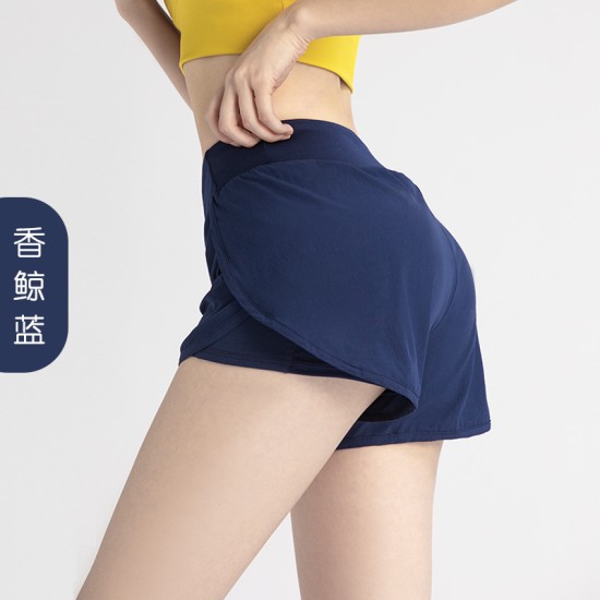 聚衣堂夏季女薄款防走光侧口袋速干宽松休闲跑步健身瑜伽运动短裤