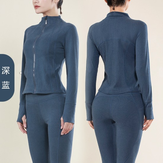 聚衣堂保暖瑜伽裤女双面磨毛蜜桃美臀健身裤套装跑步运动紧身裤