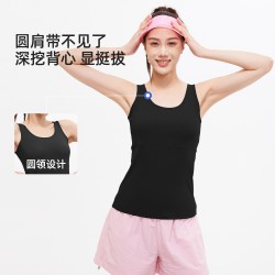 聚衣堂网纱镂空瑜伽背心速干透气夏季裸感美背运动背心