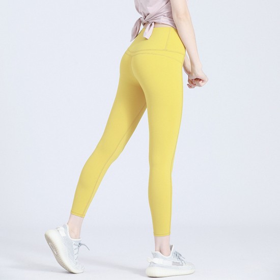 聚衣堂欧美裸感蜜桃夏健身裤女紧身高腰提臀弹力跑步运动瑜伽裤