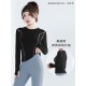 聚衣堂2023新款女弧形瑜伽长袖修身显瘦有氧健身日常休闲运动上衣