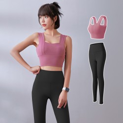 聚衣堂2024新款瑜伽女修身显瘦立体臀线紧身高腰瑜伽裤运动套装