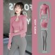 瑜伽服女春秋季紧身显瘦休闲时尚跑步提臀瑜伽裤健身运动套装