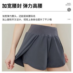 Juyitang Summer Female Thin Ferry Light Side Pokes Speed drying Loose Leisure Running Fitness Yoga Sports shorts