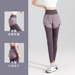 聚衣堂后腰口袋高腰提臀紧身健身显瘦收腹无痕防走光假两件瑜伽裤