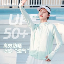 聚衣堂2024春夏新款户外骑行纯色连帽拉链透气防紫外线薄款防晒衣