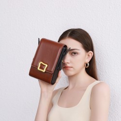 夏季牛皮女包百搭时尚包包2024新款手机包迷你小方包女复古高级感