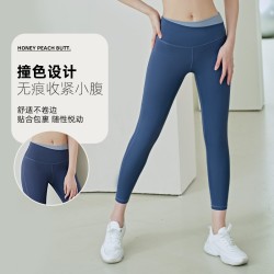 聚衣堂新款无尴尬线健身外穿提臀速干高腰紧身女蜜桃臀裸感瑜伽裤