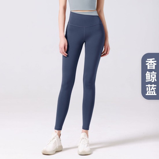 聚衣堂新款无尴尬线健身外穿提臀速干高腰紧身女蜜桃臀裸感瑜伽裤