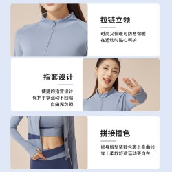 聚衣堂拼色蜜桃速干透气高腰提臀跑步防震健身运动瑜伽服套装