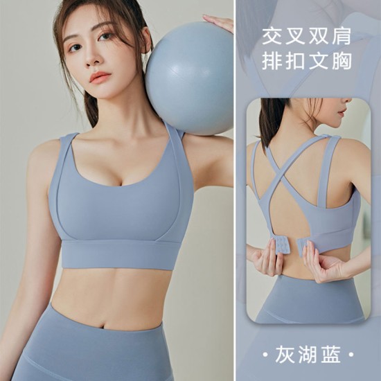 聚衣堂新款跑步健身瑜伽美背后排扣防震聚拢显胸可拆卸运动内衣