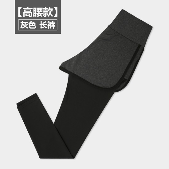 聚衣堂2024新款春夏健身跑步女士大码弹力速干紧身假两件运动短裤