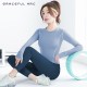 聚衣堂2023新款女弧形瑜伽长袖修身显瘦有氧健身日常休闲运动上衣