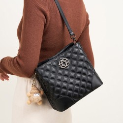 2024 net red explosion bag bucket bag large -capacity original design women's bag dermis rhombus chain bag crossbody bag