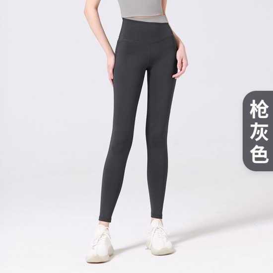 聚衣堂新款无尴尬线健身外穿提臀速干高腰紧身女蜜桃臀裸感瑜伽裤