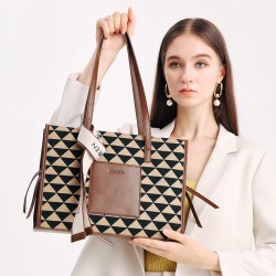 棋盘格托特包2024新款女包包秋冬季高级感大容量通勤上课单肩大包