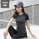 聚衣堂夏季健身服运动跑步服女士休闲短袖圆领T恤大码紧身上衣女