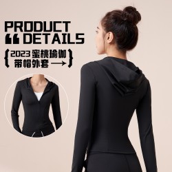 Juyitang autumn and winter new hooded yoga jacket women's slim and windproof running and cycling sports fitness jacket