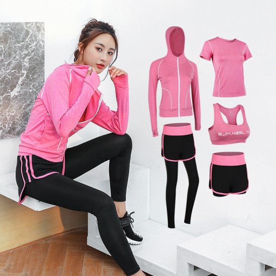 聚衣堂瑜伽运动套装女2024春秋健身房跑步速干衣健身服时尚套装