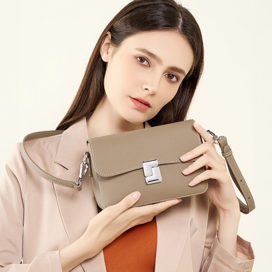 真皮女包豆腐包女2024新款高级感洋气通勤单肩小方包休闲斜挎包