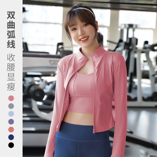 聚衣堂运动女2024新款长袖防晒紧身显瘦跑步健身上衣瑜伽外套