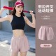 聚衣堂夏季外穿女防走光带扣松紧带口袋款健身跑步瑜伽运动短裤