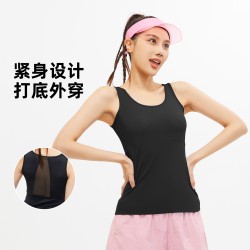 聚衣堂网纱镂空瑜伽背心速干透气夏季裸感美背运动背心