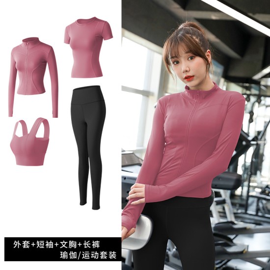 瑜伽服女春秋季紧身显瘦休闲时尚跑步提臀瑜伽裤健身运动套装