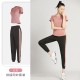 聚衣堂瑜伽服女宽松网纱短袖上衣跑步速干健身衣服运动套装瑜伽裤