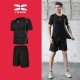 聚衣堂男士休闲户外运动速干衣短袖跑步服套装两件套批发可做logo