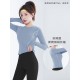 聚衣堂2023新款女弧形瑜伽长袖修身显瘦有氧健身日常休闲运动上衣